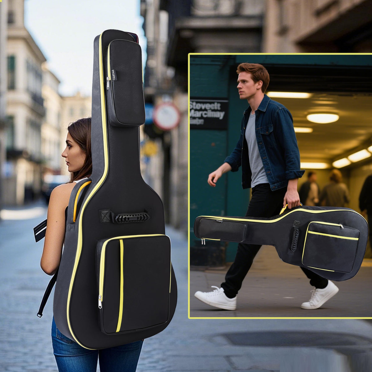 600D Waterproof Padded Acoustic Guitar Gig Bag U1987