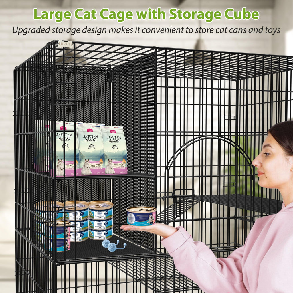 Extra Large Cat Cage Indoor Enclosure with Storage Cube F8842