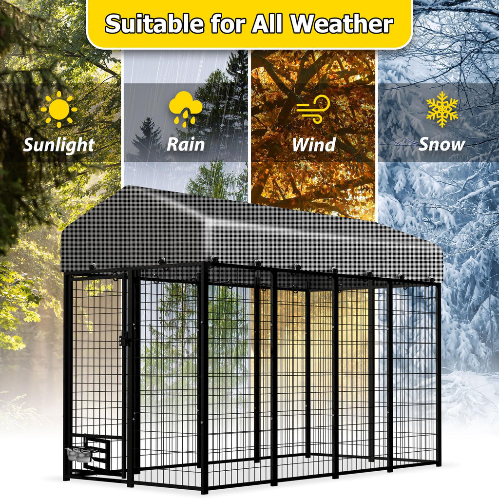 Heavy Duty Outdoor Dog Kennel with Roof Cover G334474