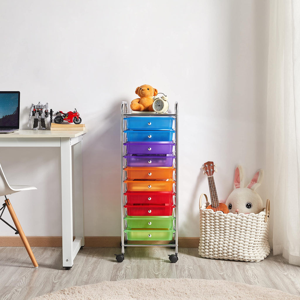 10 Drawer Rolling Cart with Locking Wheels J3312