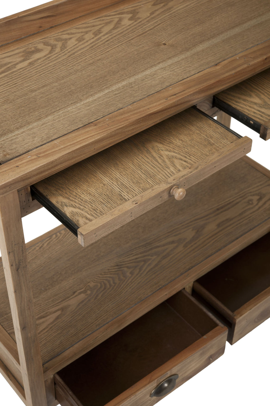 Weathered Oak Console Table with Drawers & Shelf N84912