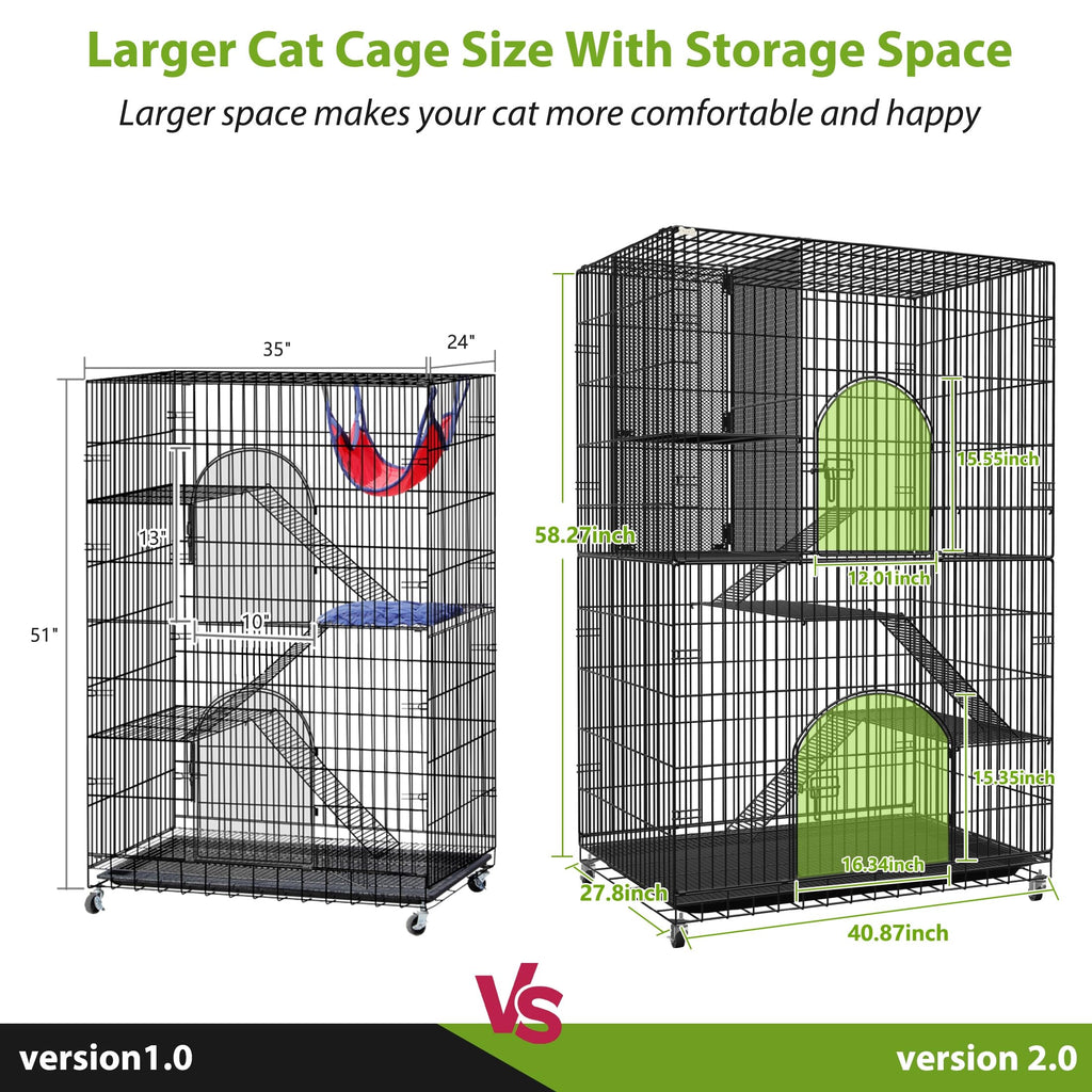 Extra Large Cat Cage Indoor Enclosure with Storage Cube F8842