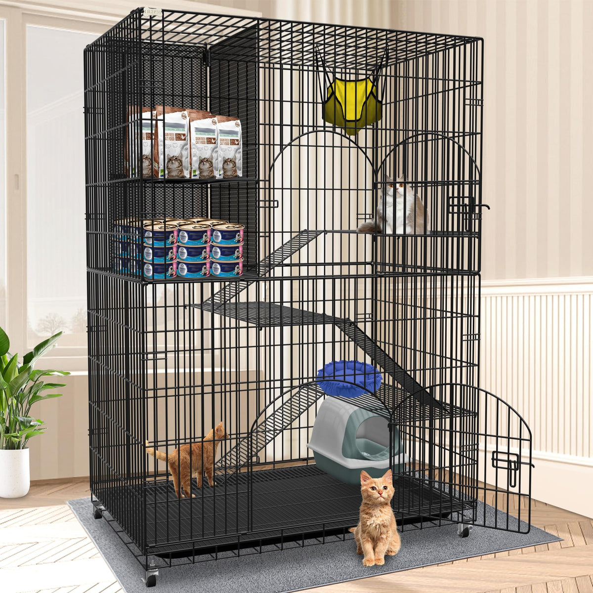 Extra Large Cat Cage Indoor Enclosure with Storage Cube F8842