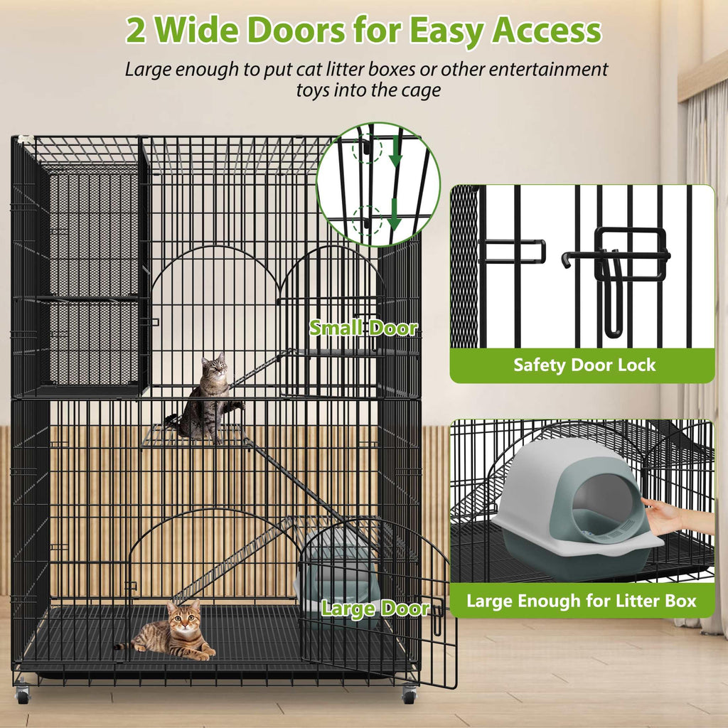 Extra Large Cat Cage Indoor Enclosure with Storage Cube F8842
