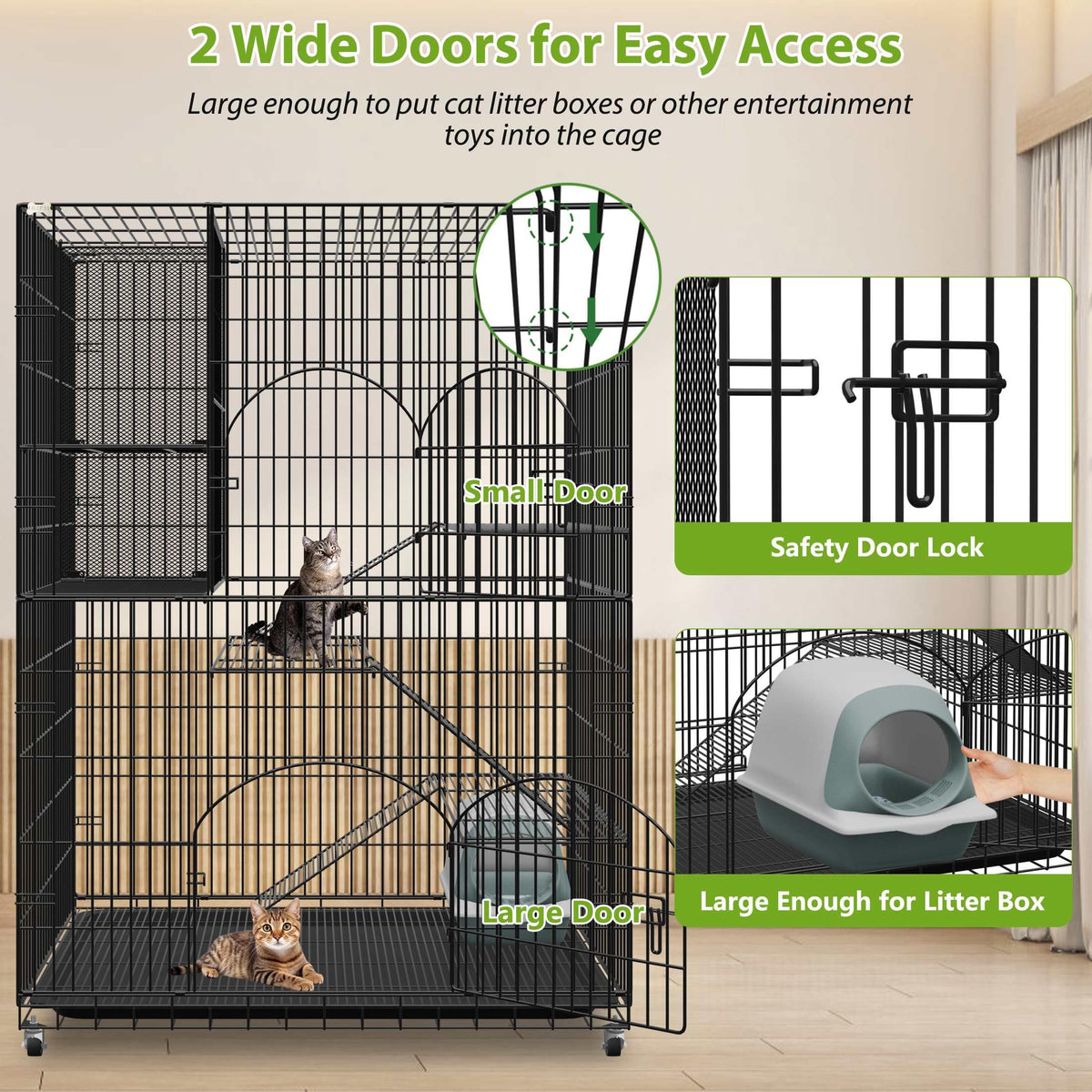Extra Large Cat Cage Indoor Enclosure with Storage Cube F8842